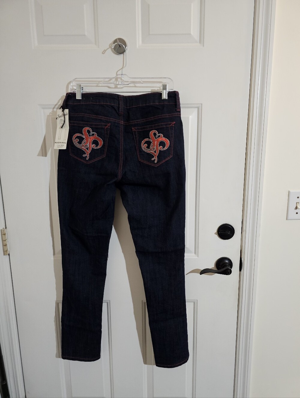 Southpole Women’s Indigo Jeans with Red Embroidered Pockets With Southpole NWT